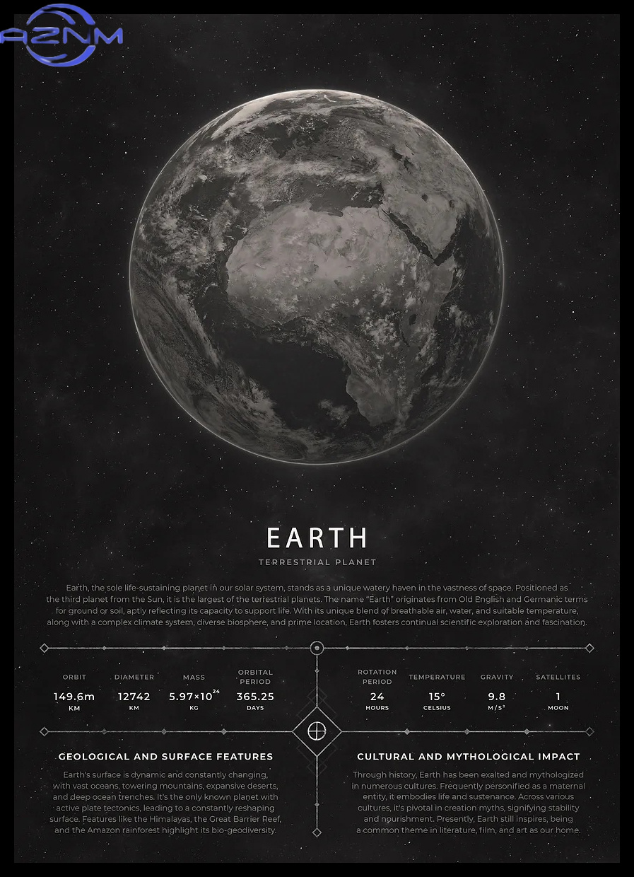 Star Map Poster - AZNM Poster Ruang Estetika Vintage Cetakan
