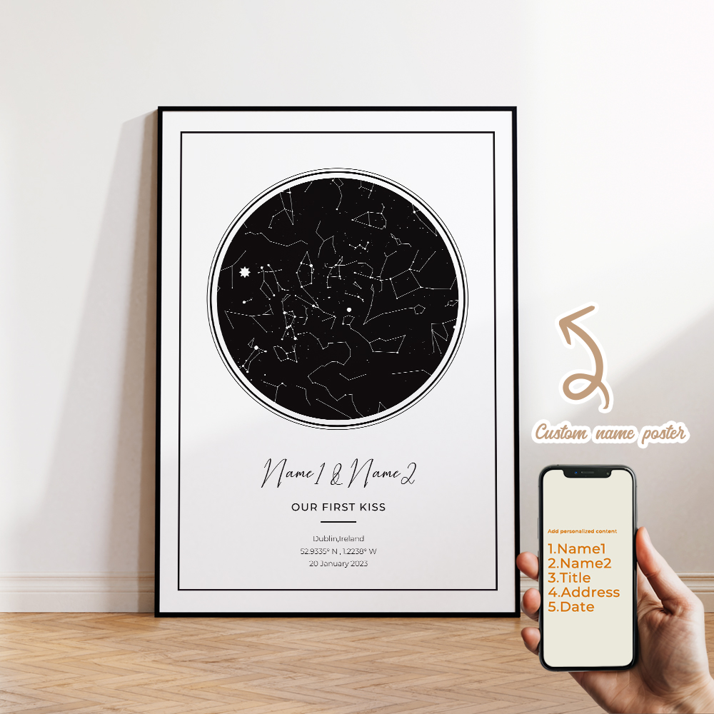 Lukisan Kanvas Poster Cetak Ga - Star Map Poster ulasan dan harga